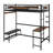 Loft Bed Frame With Built-In Storage And Secure Buckle-Fastened Slat System