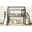 Lit mezzanine de taille noire avec glissade, escalier, rangement et bruit-130428425