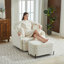 Chaise pivotante rembourrée avec repose-pieds avec rangement-102361024