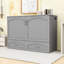 Lit escamotable double pleine grandeur avec tiroir et ports USB-1639940530
