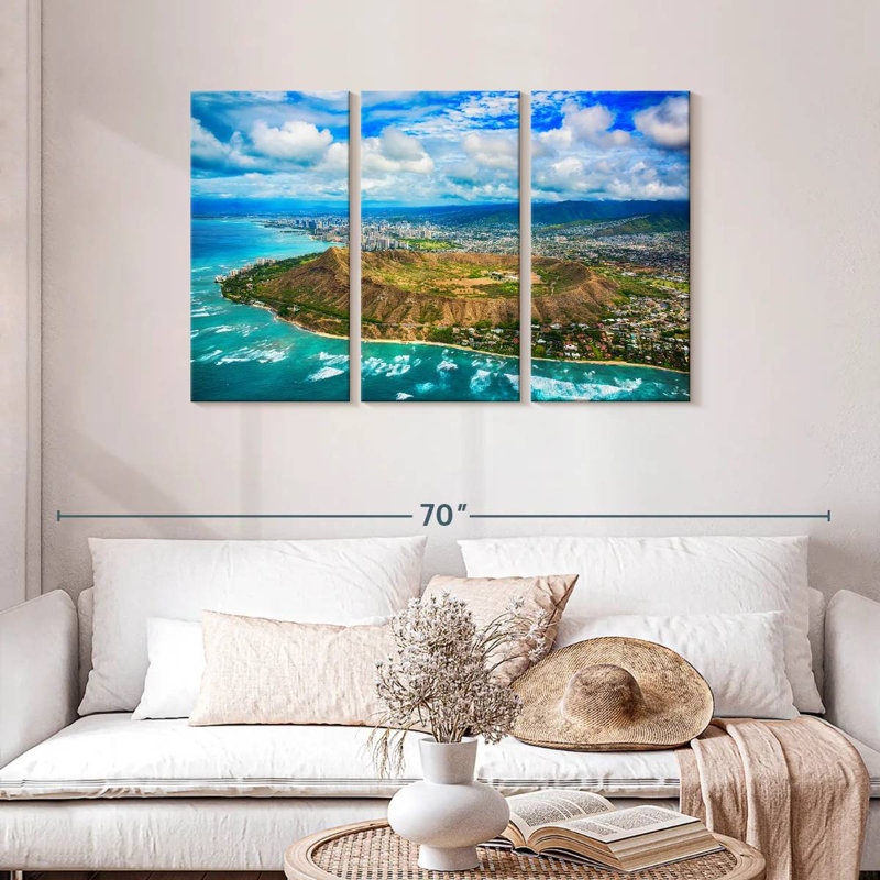Gillard Diamond Head Hawaii, H 28 po x l 45 po