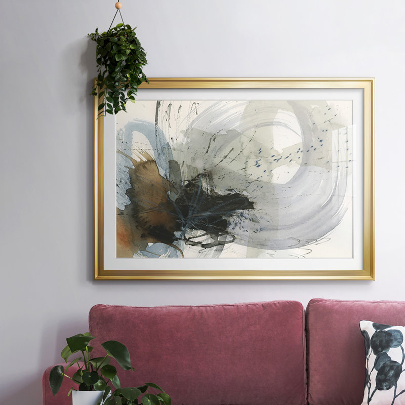 Orbital Burst II - encadré, impression encadrée avec biseau mat et verre, Or, H 19 po x l 27 po x P 1,5 po