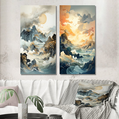 «Bold Storms Landscape», ensemble d'art mural en métal 2 tempêtes