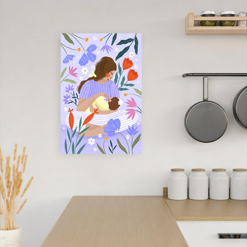 Blooming Motherhood Colourful Peaceful Spring Flower Wall Art Print, 18" H x 12" W