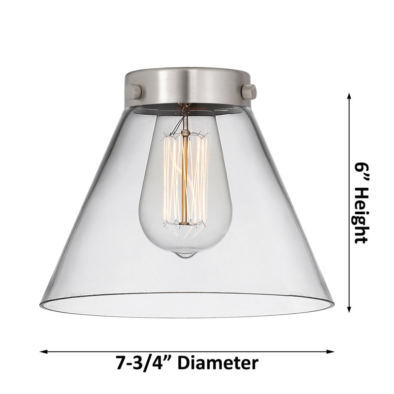 Cone 1 Light Semi-Flush Mount, Seedy, No Bulb Included, Matte Black