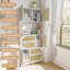 Armoire de rangement avec portes en rotin, huche autoportante avec prise de courant, 4 portes, 4 tiroirs