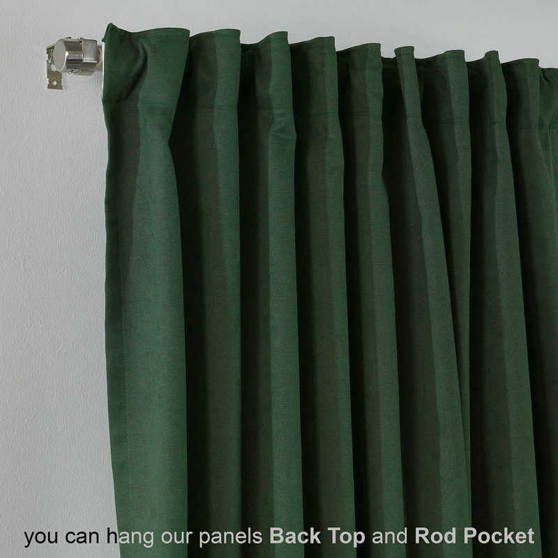 Solid Colour Kitchen Curtain, 100" W x 60" L, Dark Green
