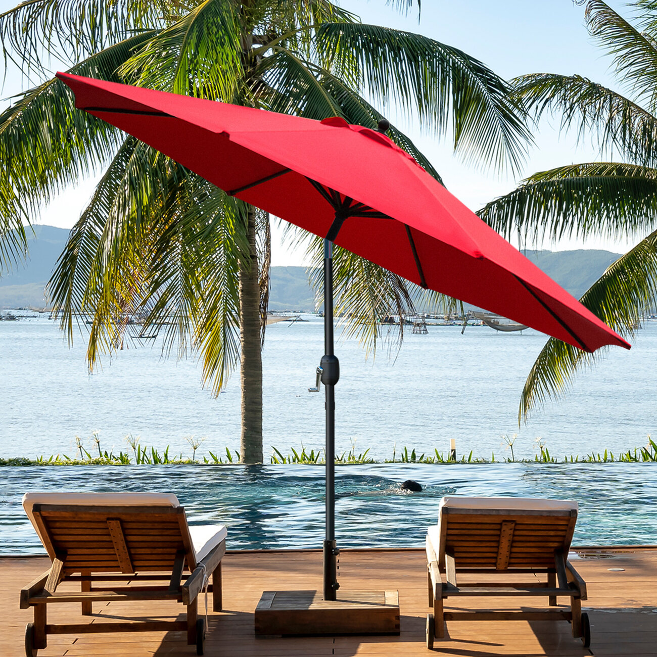 Freeport Park® Caillo 10 Lighted Cantilever Umbrella & Reviews