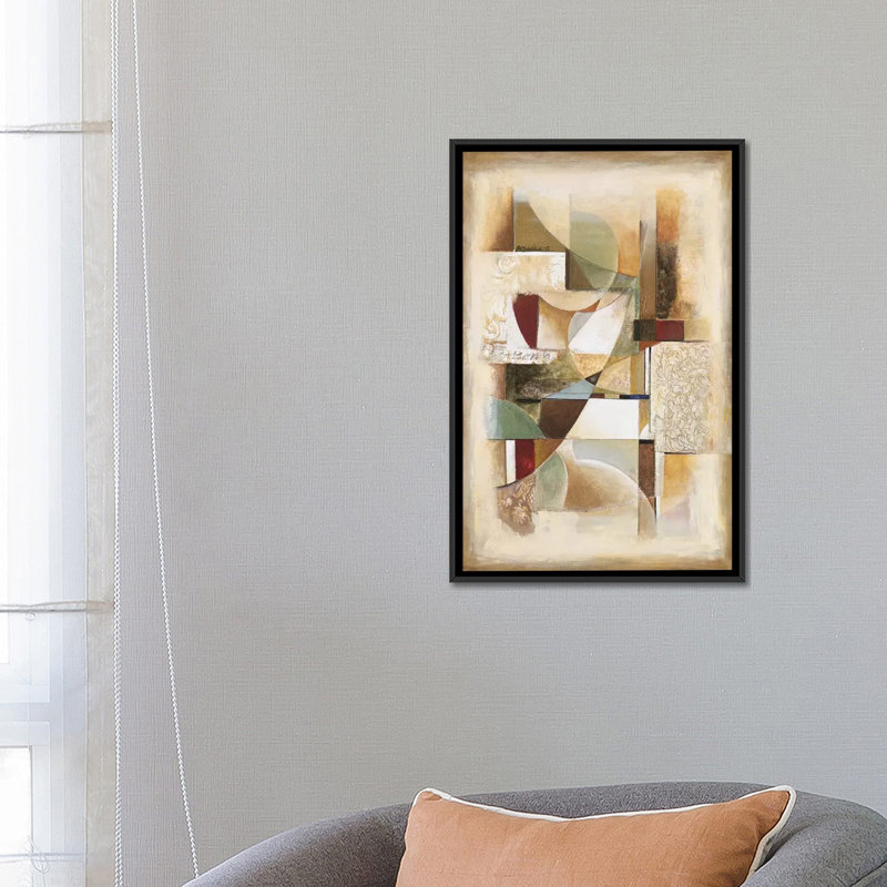 «Abstract Collage II», impression sur toile, H 26 po x l 18 po x P 1,5 po, Toile avec cadre noir, Pas de tapis