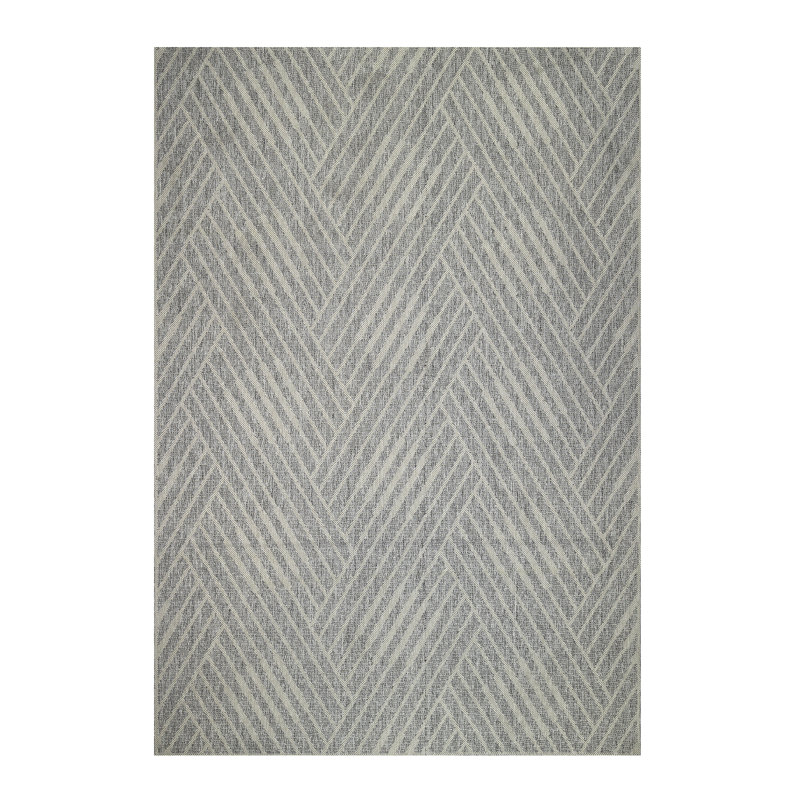 Contemporary Geometric High-Low Performance Indoor/Outdoor Area Rug, Rectangle 6'6" x 9'10"