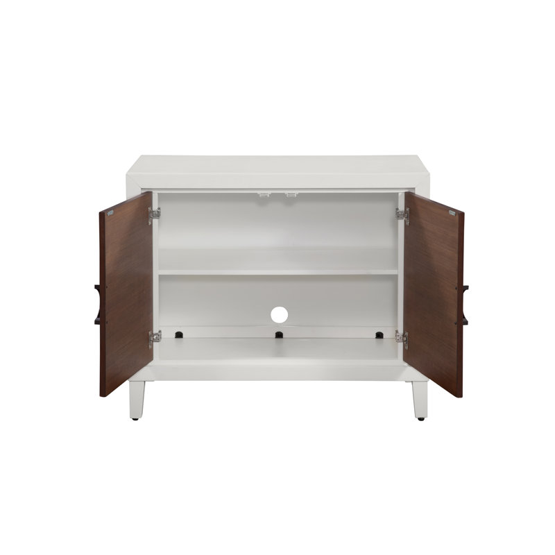 Deerfin 2-Door Wood Accent Chest, White/Brown