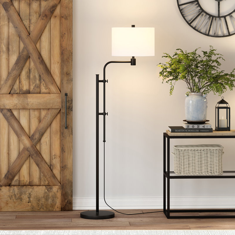 Polly 72'' Swing Arm Floor Lamp, Blackened Bronze