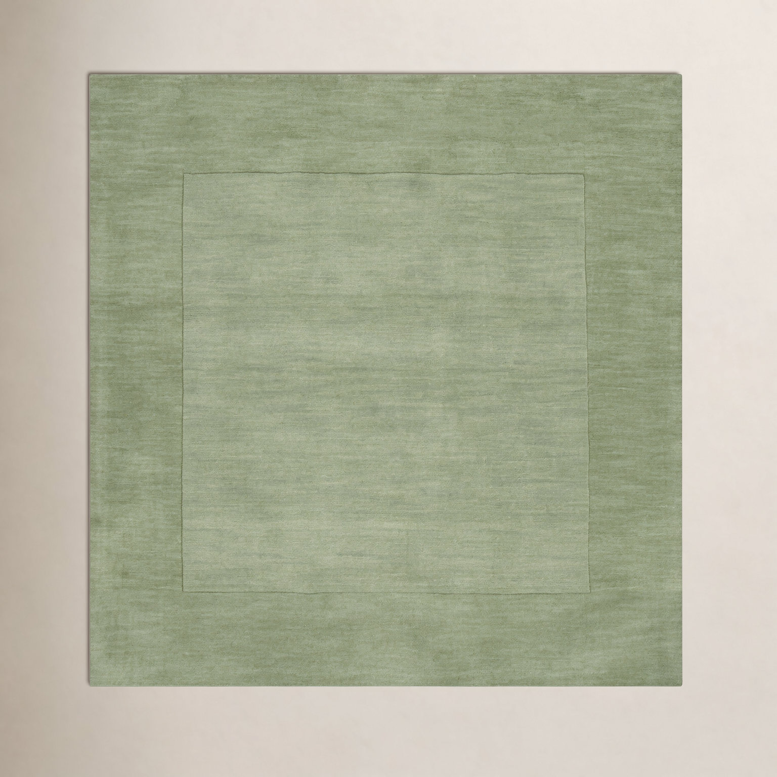 Dolma Medium Green Hand-Loomed Wool Rug, Square 8'