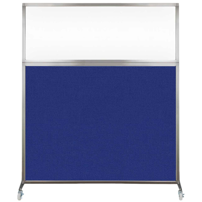 Cloison de bureau Hush - fenêtre transparente, 72", Bleu royal