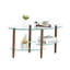 Table basse en verre transparent à 3 couches, table basse moderne en verre transparent