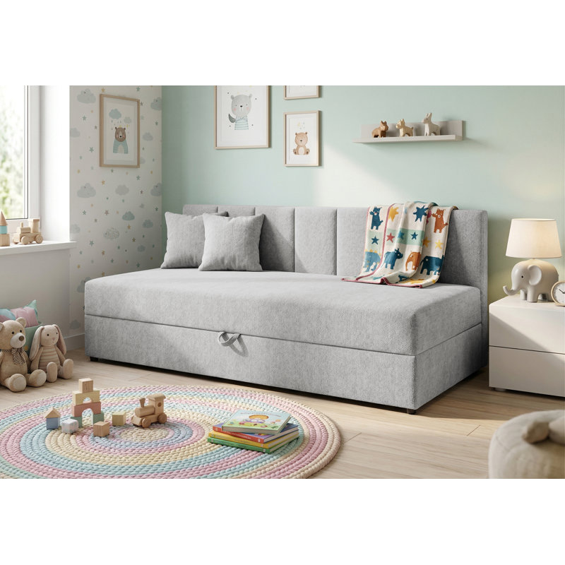 Lenny Upholstered Daybed, Light Grey