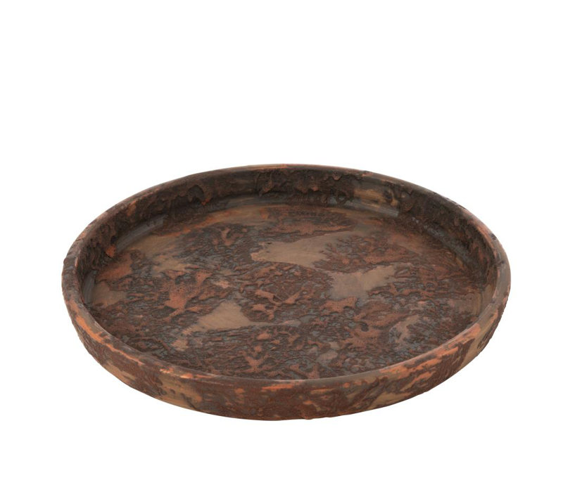 PLATE FLOWERPOT TERRA BROWN/RUST