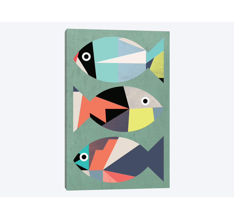 " Little Fish " by Susana Paz, 40" H x 26" W x 1.5" D, Wrapped Canvas, No Mat