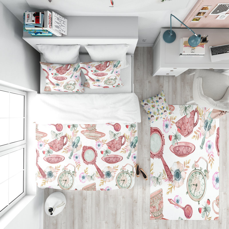 Ensemble de housse de couette modern adolescent, Housse simple + 1 taie décorative