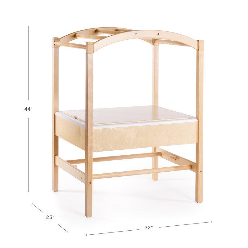 Natural Wood Kids' Sensory Table with Canopy and Bin