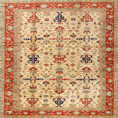 Tapis orange traditionnel/jaune clair Layana