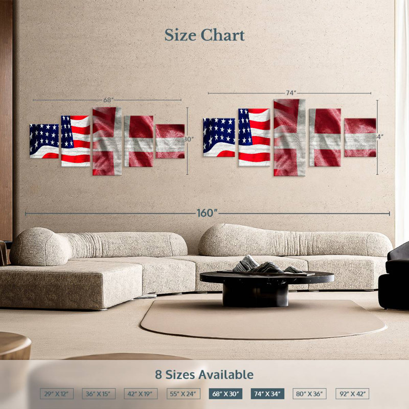 USA And Denmark Colmont, 30" H x 68" W