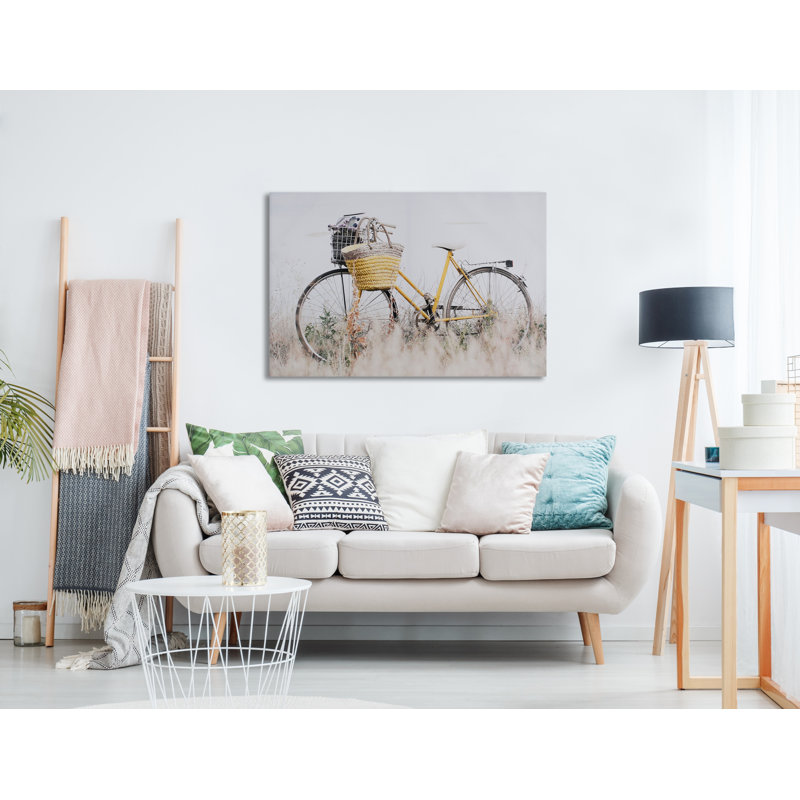 Jaune bicyclette - Photographie sur toile tendue