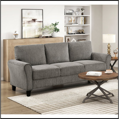 Classic Comfort 2Pc Sofa Set Living Room Furniture Sofa Loveseat Durable Brown Chenille Upholstery Rolled Arms