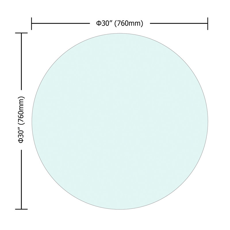 30" Clear Tempered Glass Table Extra, 1/4" Thick, Heat For Lobby Tables Inch Insertion, Long-lasting, 0.23" H x 30" W x 30" 