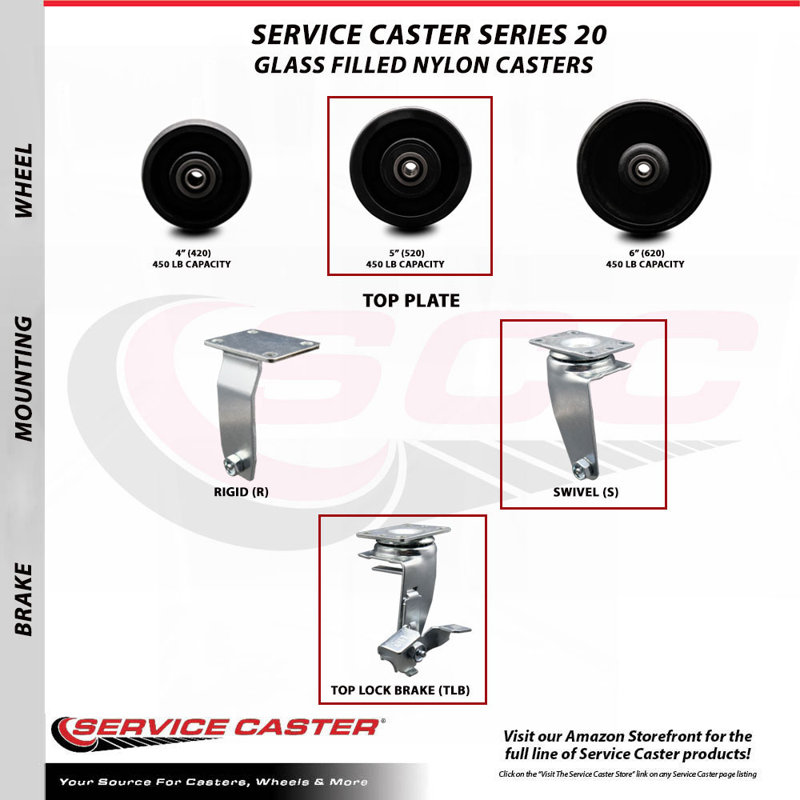 Glass Filled Nylon Caster