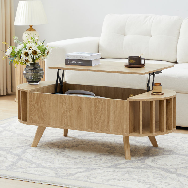 47" Lift Top Coffee Table with Storage, Yellow