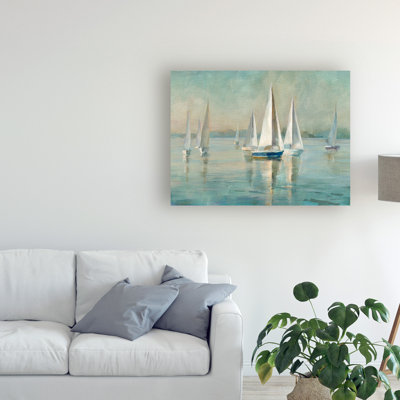"Voiliers au lever du soleil" par Danhui Nai, reproduction d'art sur toile