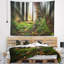 Tapisserie the landscape green forest on snowy matinée-28495122