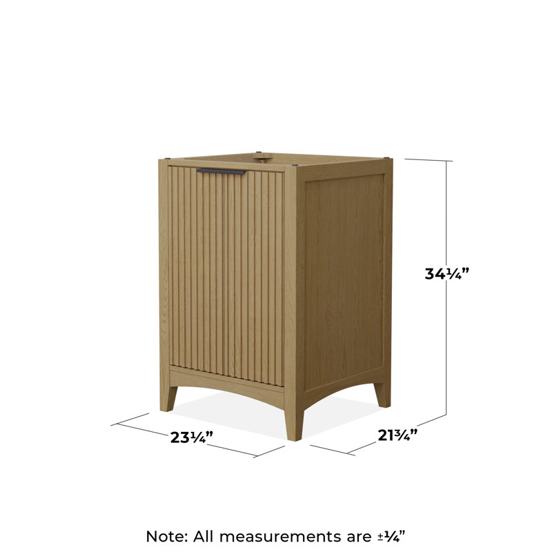 Base de meuble-lavabo simple autoportante 23,25 po Palmilla seulement, Beige, Noir mat