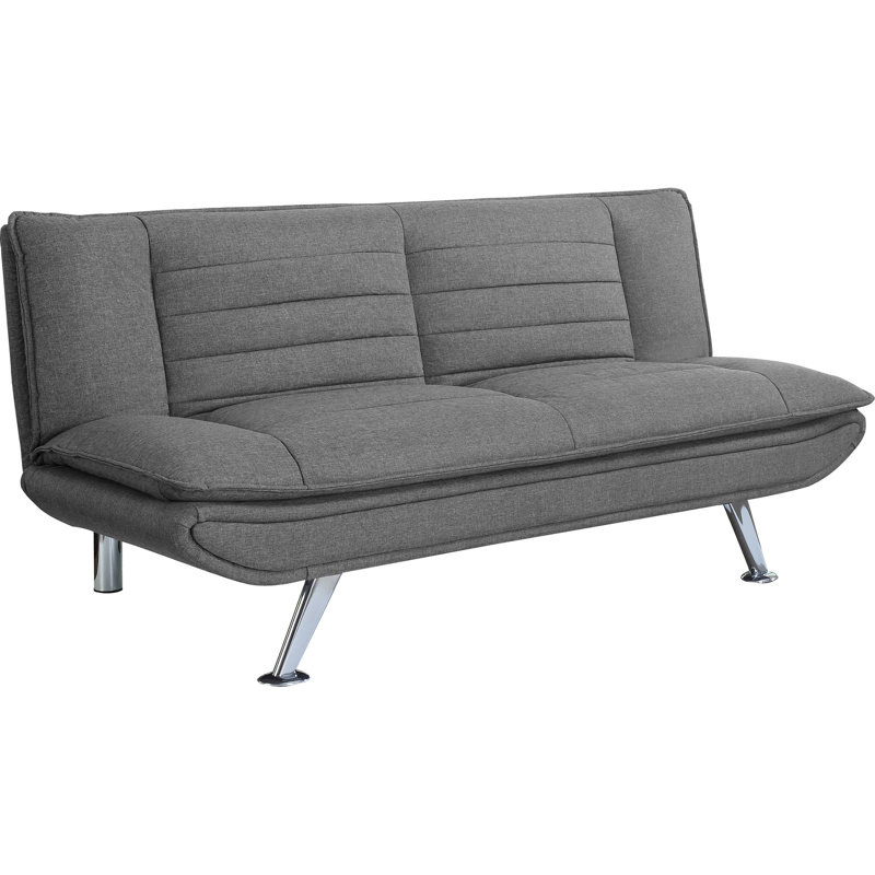 Élégant lit rembourré gris futuriste avec cadre séché au four, mousse à haute résilience et changement facile, changement de tissu profond de 37 pouces,