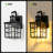 12 In. Matte Black 1-Light Motion Sensing Outdoor Wall Sconce With Dusk To Dawn And Water Wave Glass Shade(Set Of 2)