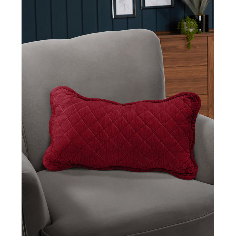 Mundo Geometric Rectangular Lumbar Cushion, Red