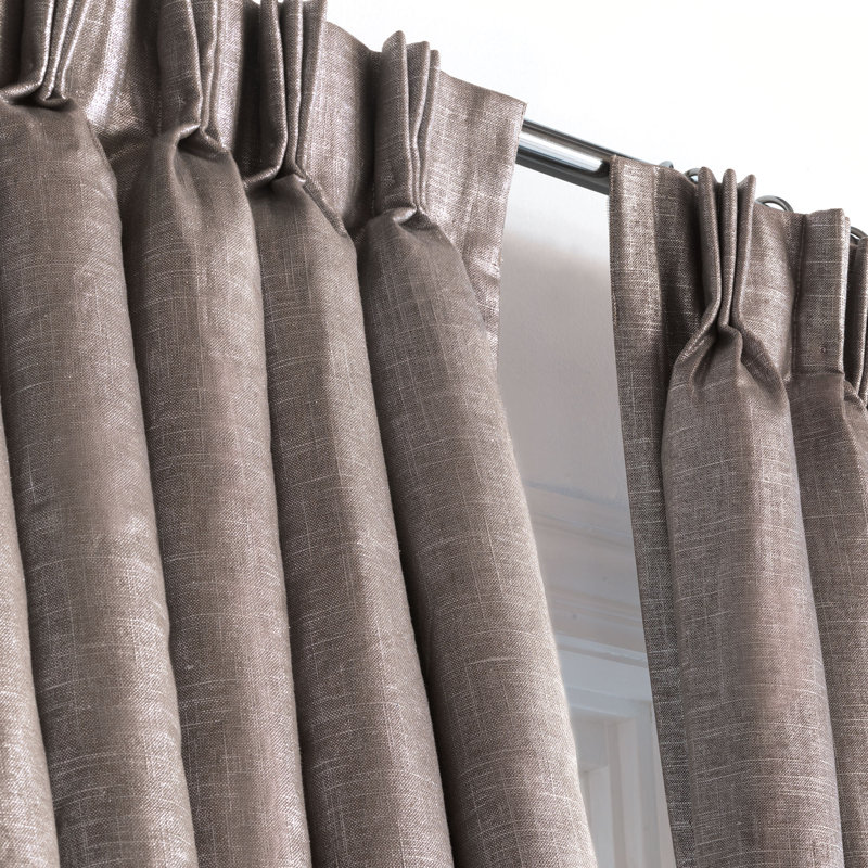 Reflection Linen Blend Room Darkening Curtain Single Panel, 40" W x 120" L, Taupe