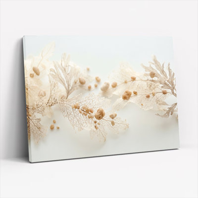 Ensemble de 1 tableau sur toile représentant des fleurs séchées