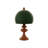 Ash Wood & Green Glass Table Lamp