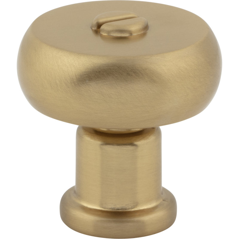 Warm Brass Round Mushroom Knob with Matte Finish