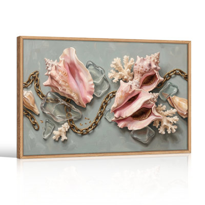 Coquille de corail, reproduction d'art sur toile, ensemble de 1