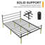 YT 28cm Metal Bed Frame with Headboard/ Steel Slat Support/Mattress Foundation-1562938202