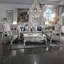 Chaise Dresden avec coussin, similicuir et finition blanc os