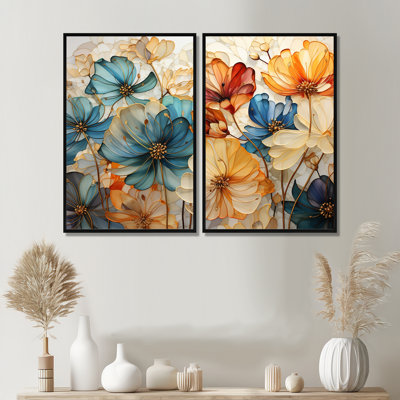 Manel - Large Abstract Botanicals, reproduction d'art sur toile 2 pièces