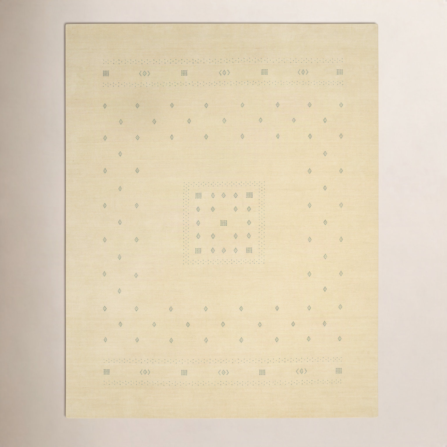 Simi Hand-Woven Geometric Cotton Wool Rug, Yellow, Rectangle 10' x 14'