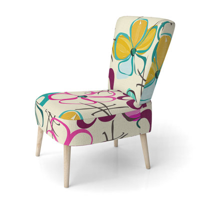Fleurs multicolores - Chaise d'appoint rembourrée Cabin & Lodge