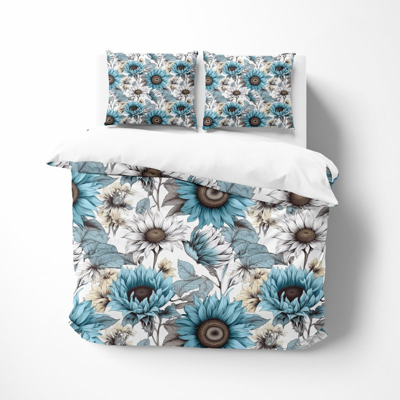 Floral Duvet Cover, King Duvet Cover + 2 King Shams