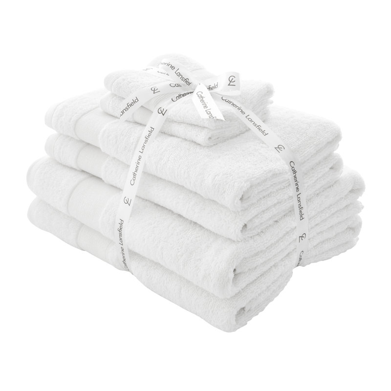 Anti-Bacterial 100% Cotton 6 Piece Towel Bale, White