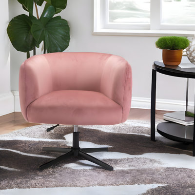 Fauteuil demi-tonneau 30 po rose et noir